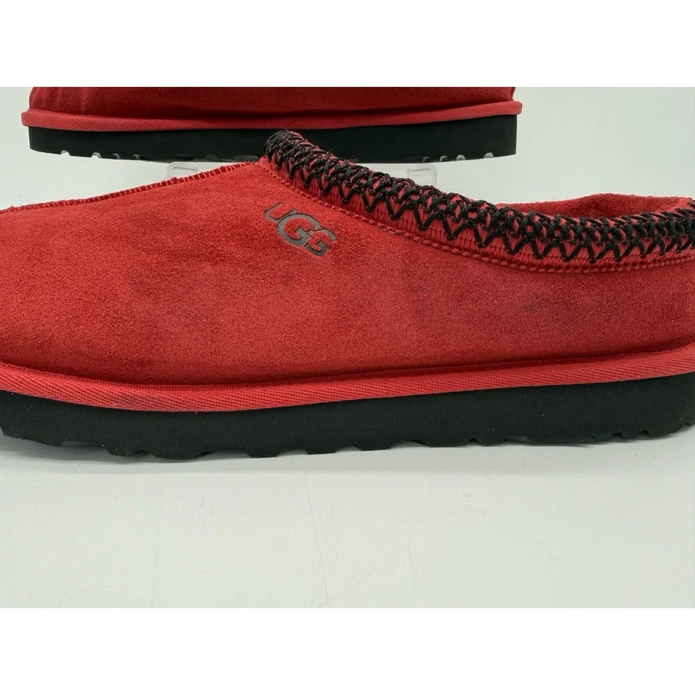 UGG Tasman Samba Red Suede Comfort Slip On Sheepskin Slippers Size 11 - Picture 5 of 14